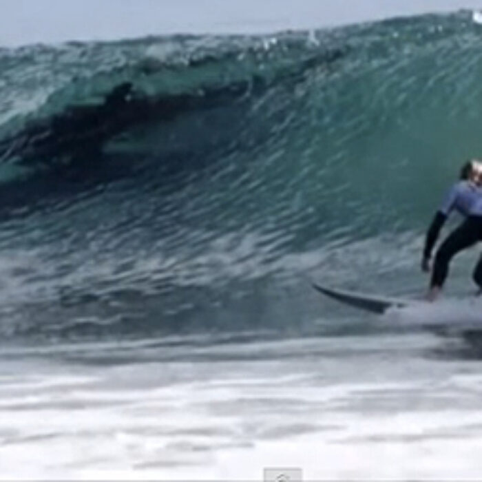 A few days ago, at the 2014 Rincon Classic in Ventura, California, competing surfers in the lineup were treated to an interesting sight. A pod of dolphins showed up and showcased their own surfing skills beneath the surface.