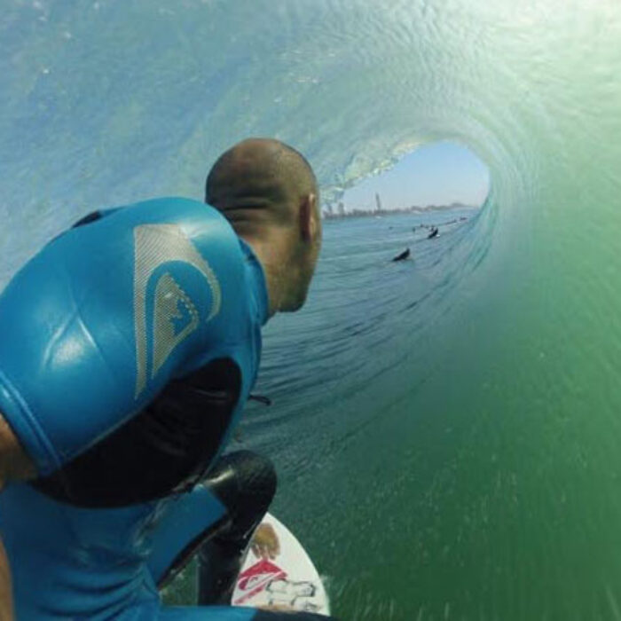 Kelly Slater putting the newest sponsor through its paces. Photo: Kelly Slater