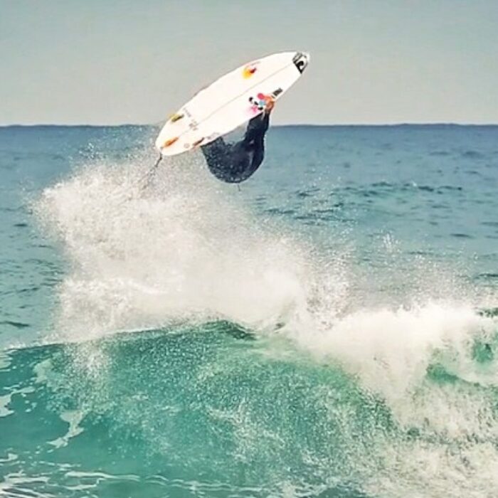 Jordy Smith flipping in Now Now. Photo: Grind TV
