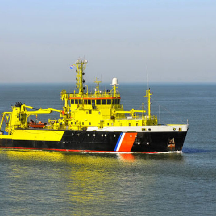 Survey ships like these tow air guns and receivers meant to interpret sound waves that penetrate the ocean floor. Photo: Shutterstock