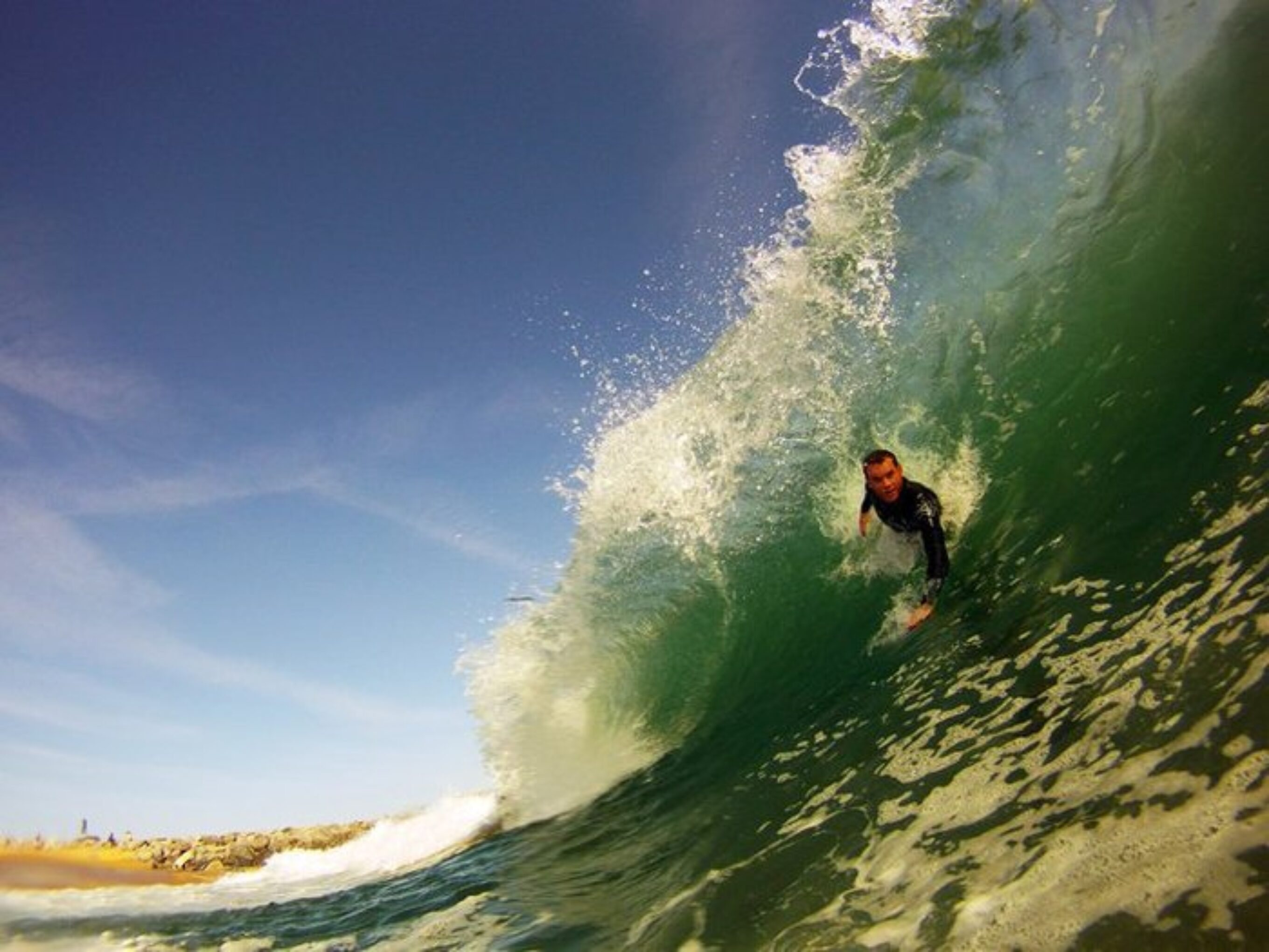 Tim Burnham at The Wedge At the Wedge, there really is no turning back. Photo: <a href="https://www.kickstarter.com/projects/dirtyoldwedge/dirty-old-wedge">Dirty Old Wedge</a>