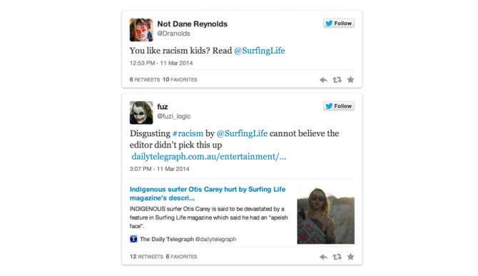 A sampling of the initial outrage. Photo: Twitter