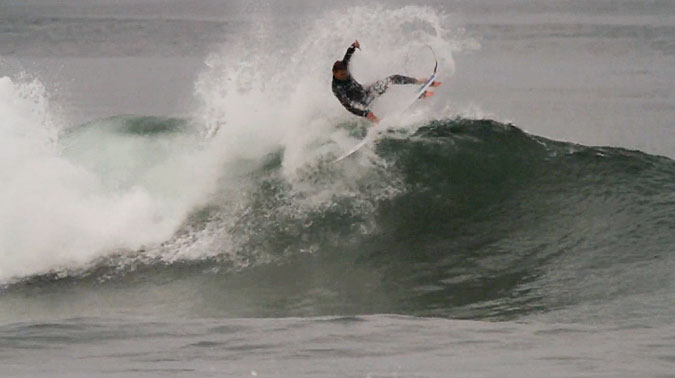The first quarter of 2014 started off with a bang for California. A couple of good swells pushed their way along the Golden State's coastline, and Damien Hobgood was there to push back. 