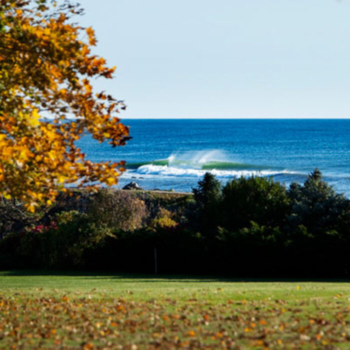 October foliage and a clean point break surf in New Hampshire. Photo: Brian Nevins