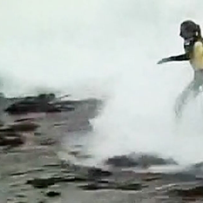 You know what the crazy thing was? After this, she stood up, dusted herself off, and paddled back out like she didn't just wear Bells Beach like a Halloween mask.