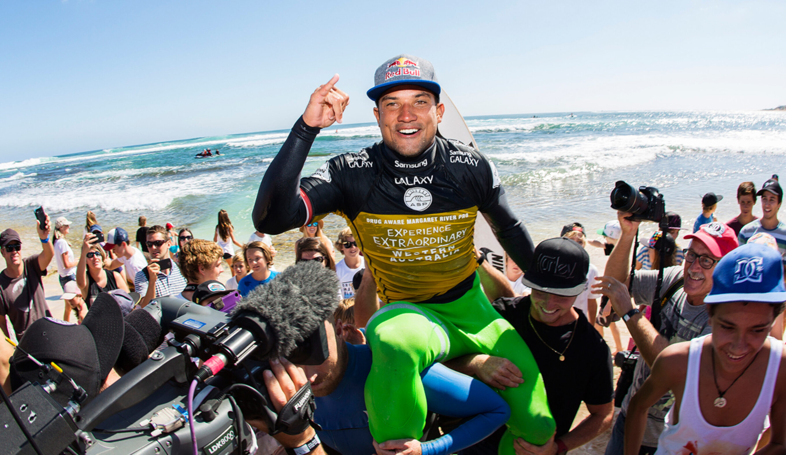 The Drug Aware Margaret River Pro was an event full of shiny newness. To begin with, this was the first year it was a World Tour event. Then part of the contest was run at The Box. And then, to top it all off, a man who has never won an ASP event held up the trophy. Photo: Kirstin/ASP