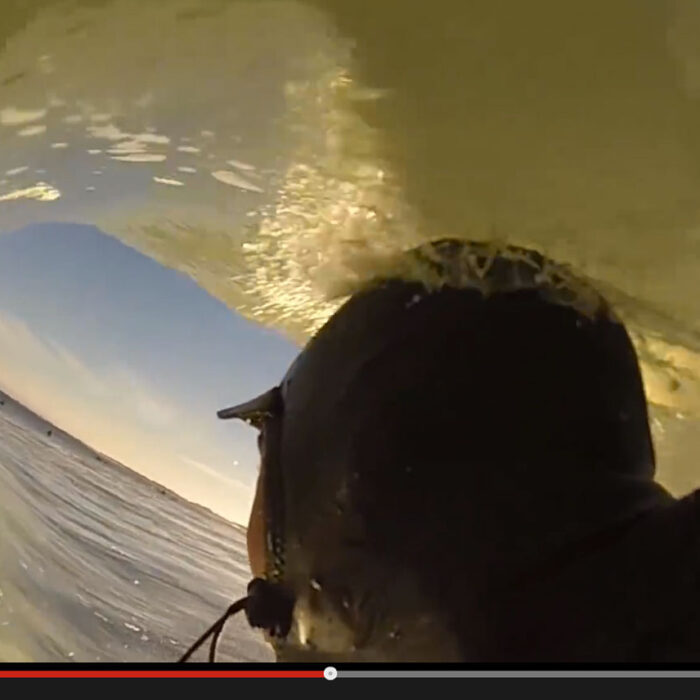 If you can't get barreled, sit on Brett's shoulder while he does.