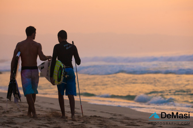 Derek and Magno out for a surf check. Photo: DeMasi Photography