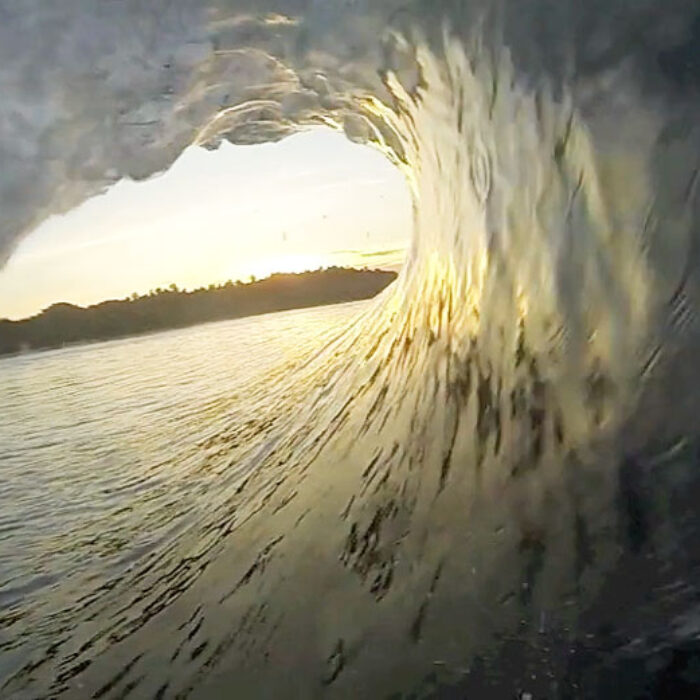 Sit back, relax and enjoy a unique, dreamy sunset passing through some magical changes in light from a surfers point of view riding deep inside the barrel.