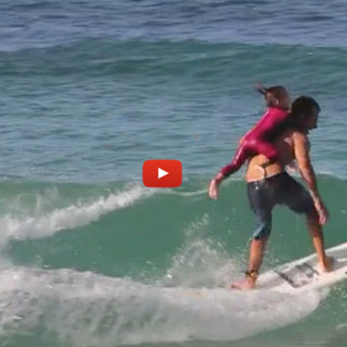 Well if this isn't the best example of a good surf dad, we don't know what is. Cory Lopez and his adorable little girl, Alana, make a pretty decent duo on a surfboard. Happy Father's Day!