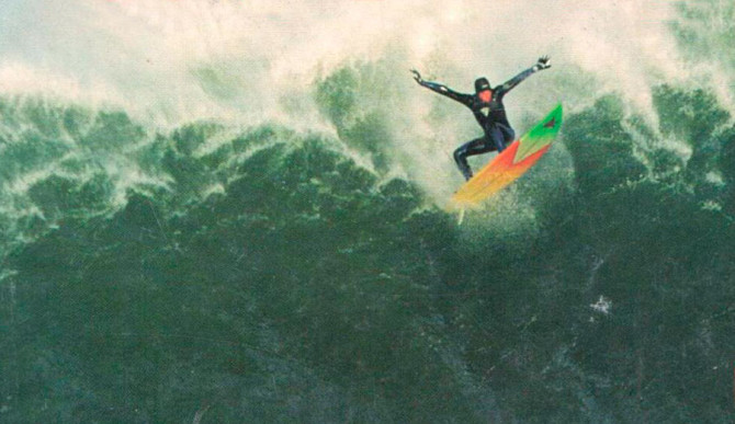 The shot heard around the world. Jay Moriarity’s wave at Maverick's landed him on the cover of SURFER Magazine