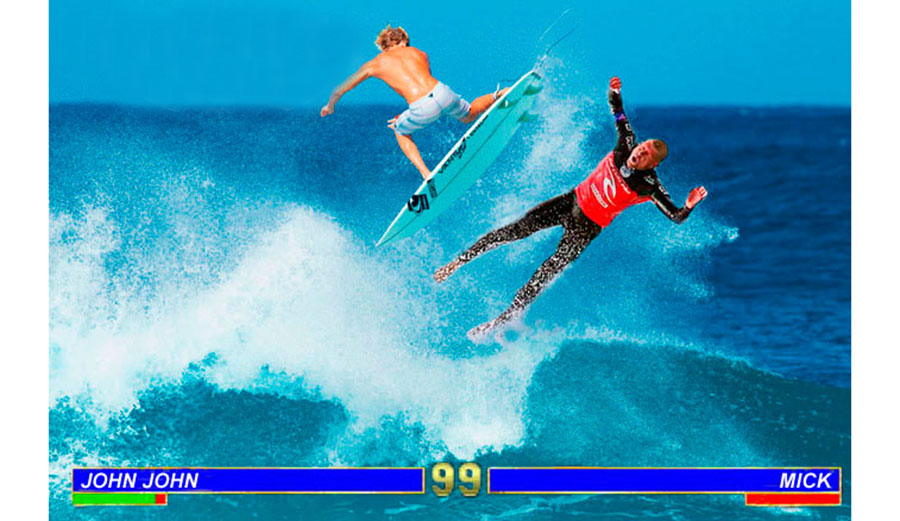 Fin kick to the face... and the crowd goes wild!