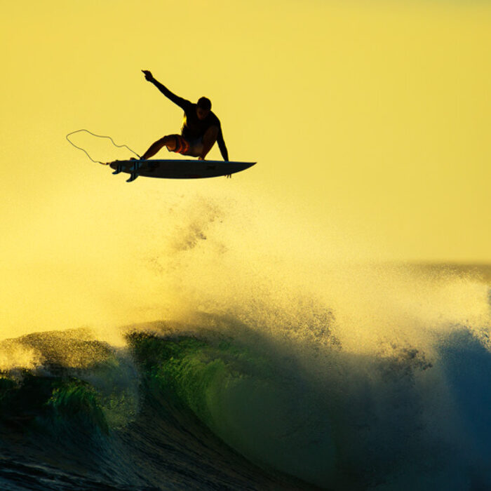 Leashes are a large part of our ability to push the limits. Fail, and it's a simple tug to collect yourself. Photo: Nate Smith