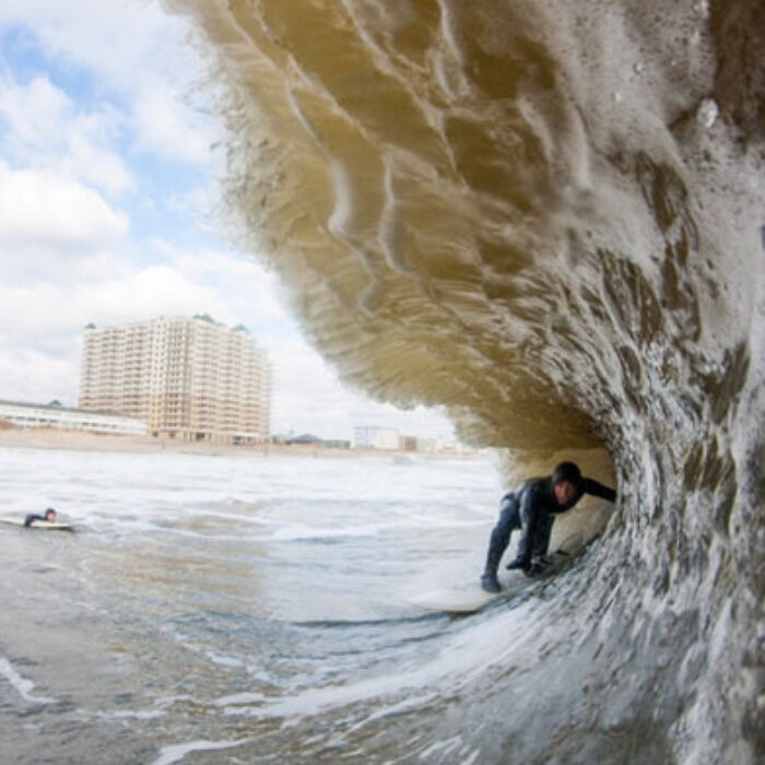When the crowds leave, the sun becomes long in the sky, the temperatures drop and the swell comes up, there is a community of local surfers who head towards the ocean. Two pieces to that puzzle are Nick Denny and Waldon Remington.