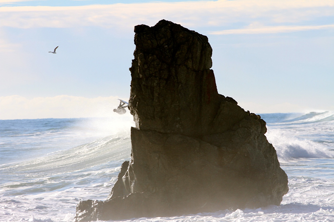 In the middle of an expanse of sheer beauty, surfing almost became a backdrop throughout the trip. Photo: Warrick Mitchell