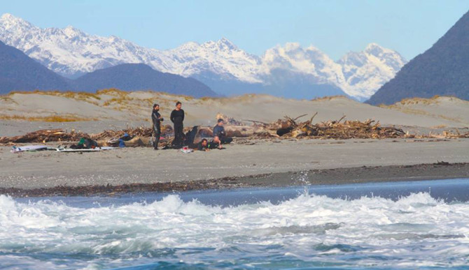 We didn't need much more than a bonfire and the swells that came... aside from a little whiskey every now and again. Photo: Warrick Mitchell