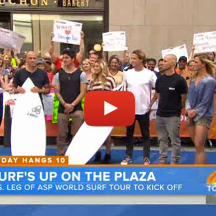 If they had thrown a few stiff-fingered shakas and quoted a few lines from Fast Times, it might have been just as forced as the title the Today Show went with: Kelly Slater and Coco Ho Hang Ten on the Today Show.