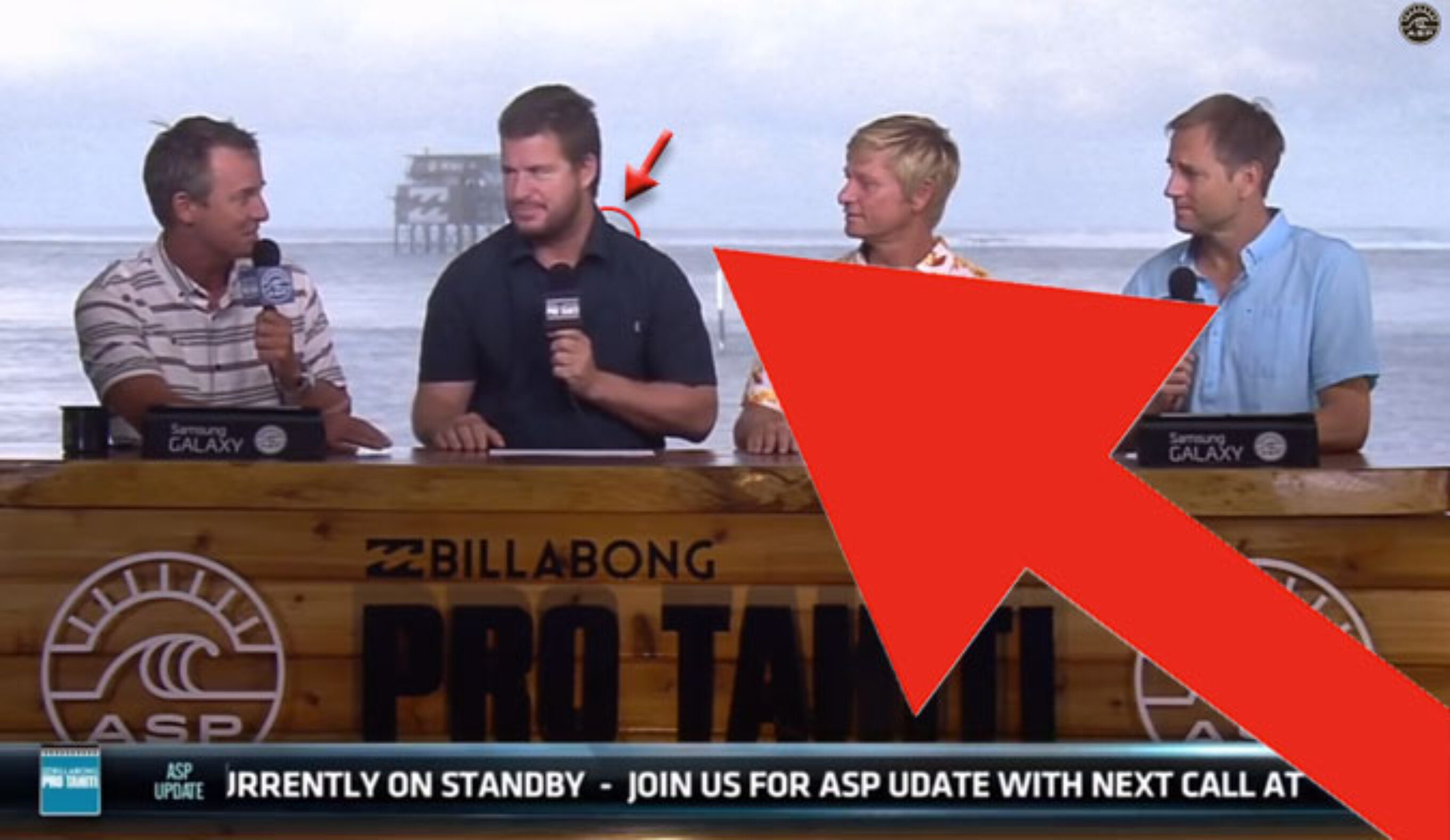 Mysterious Floating Arrow Spotted at Billabong Pro Tahiti