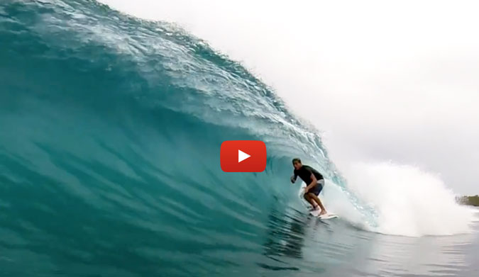 Oneill's Soli Bailey and I recently crossed the Indian Ocean. He made sure he didn't go a day without finding himself in a barrel.