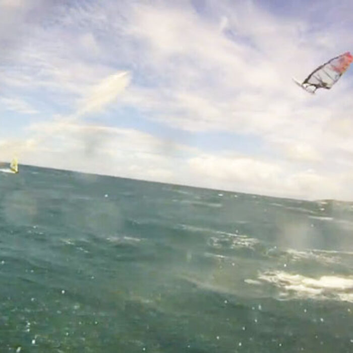 It's not just about straight-lining along a glassy lake in the mid-'80s, it's about launching off of and into whatever the ocean can throw out there. Case in point above.