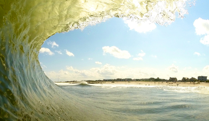 Big Wednesday afternoon tube fest in Sea Girt, NJ. Photo: Alex Fatenko