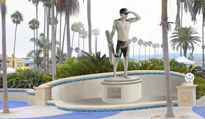 An artist's rendering of the proposed memorial statue. Image: Daily Pilot