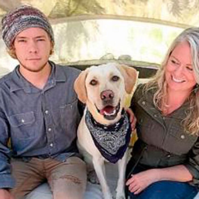 Clayton Knipe, Magnolia, and Heather Swallow after their ordeal. Photo: Dan Coyro/Santa Cruz Sentinel