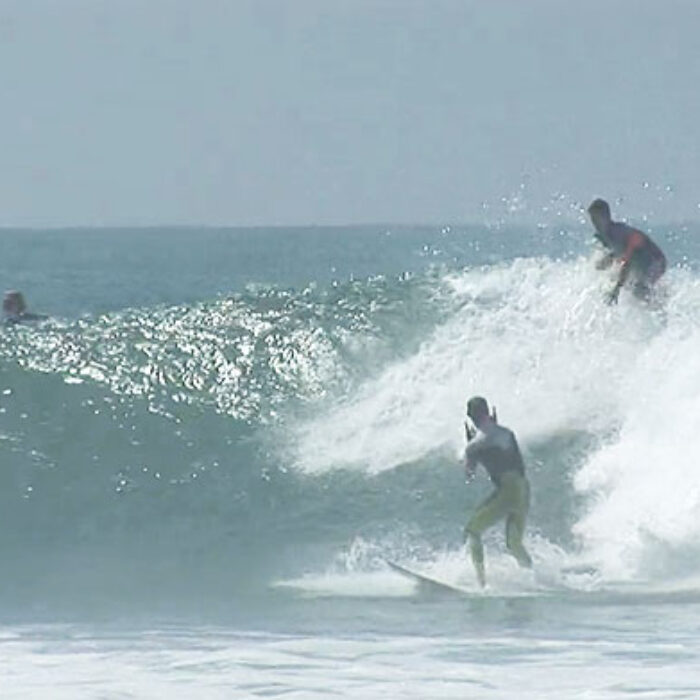 There's an upside to getting dropped in on by the number one ranked surfer in the world.