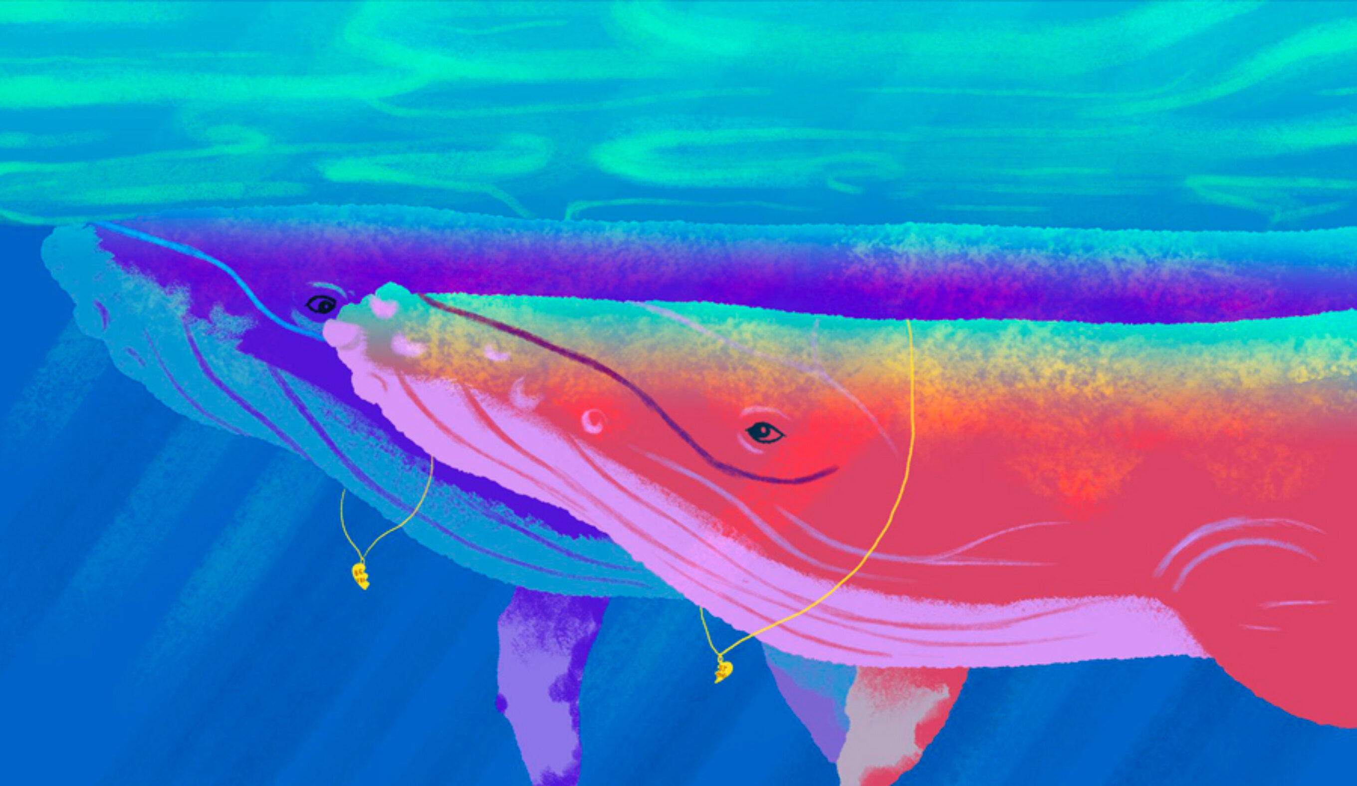 Bonus: Humpback whales make lifelong friendships. Illustration: Grist | Amelia Bates