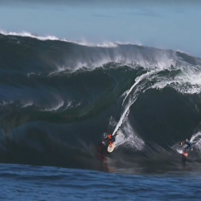 Mark Mathews and Taj Burrow tackle the right together.