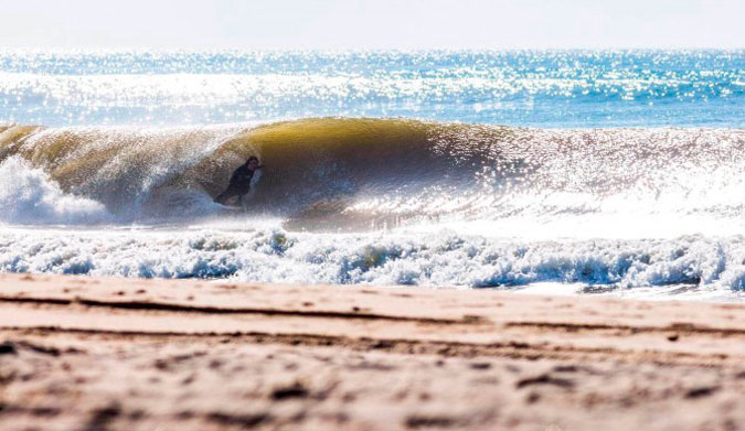 George Williams getting cozy in the barrel.