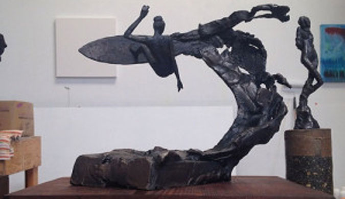 The U.S Open of Surfing trophy.