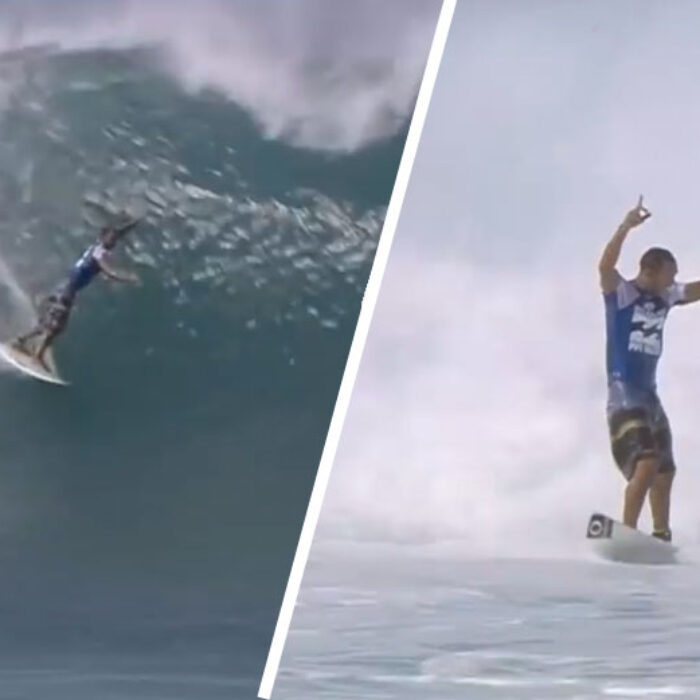 Jadson Andre Exits from an unbelievable barrel at pipe.