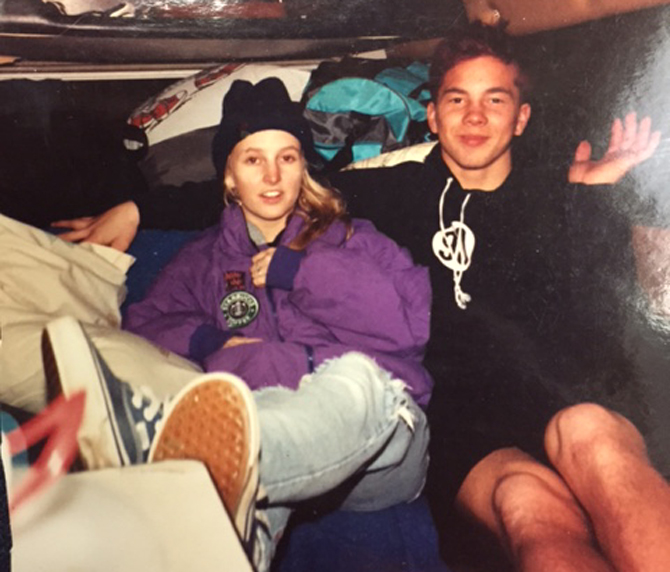 Jamie Lynn and me early nineties going surfing, probably in Western Washington. Photo: Courtesy of Circe Walalce