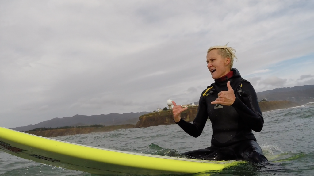 Keala stoked to be out at Mavericks. Photo Courtesy of Wickr Foundation