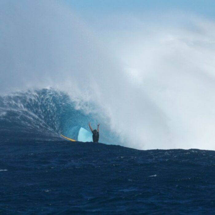 The best swell of the winter slammed into Jaws a few days ago. Here's a glimpse from the peak of it on Jan 21, both from the water and from land.