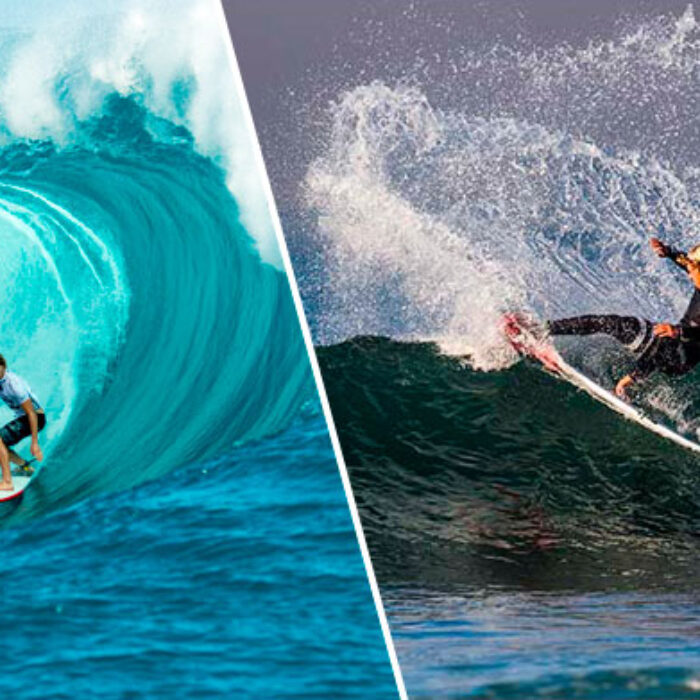 Should waves like the one on the left have a place in professional surfing? Some think not.