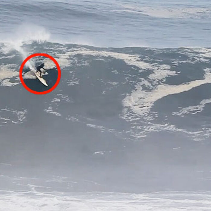 Ramon Navarro and a slew of other local chargers took advantage and pulled onto more than a few massive waves. A not-so-common face was in the water, too: Damien Hobgood.