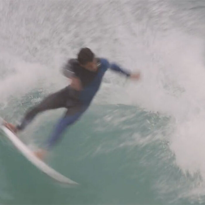Jeremy Flores on Kelly Slater's Board in Portugal