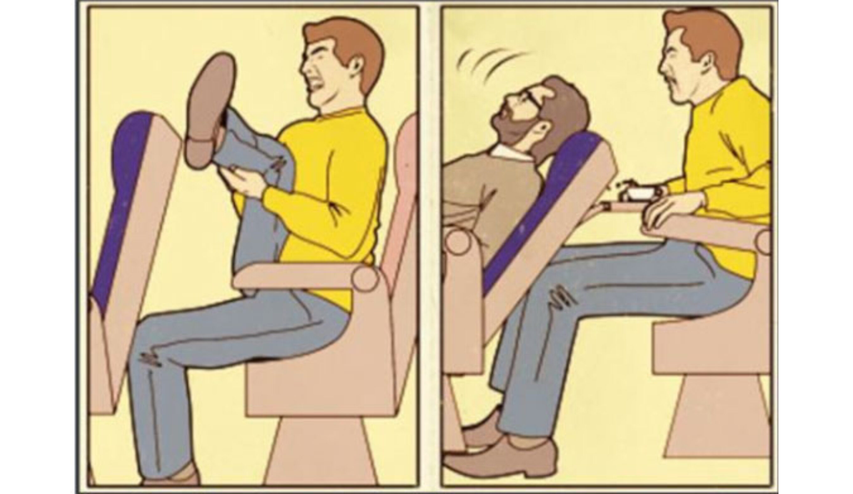 Most flights in economy allow you to stretch out as far as a straitjacket allows.