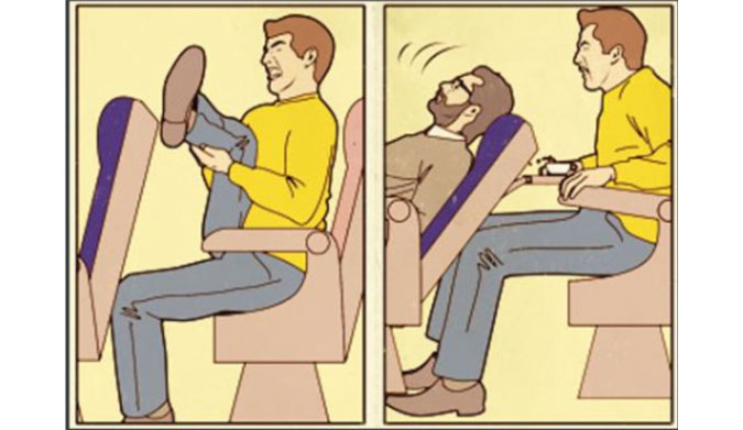 Most flights in economy allow you to stretch out as far as a straitjacket allows.