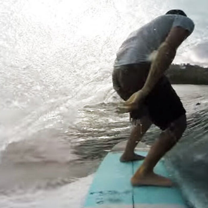 Harley sneaks into a few deep Sumbawa tubes on a board that most wouldn't think could fit in there–but Harley does it, and he does it with style.