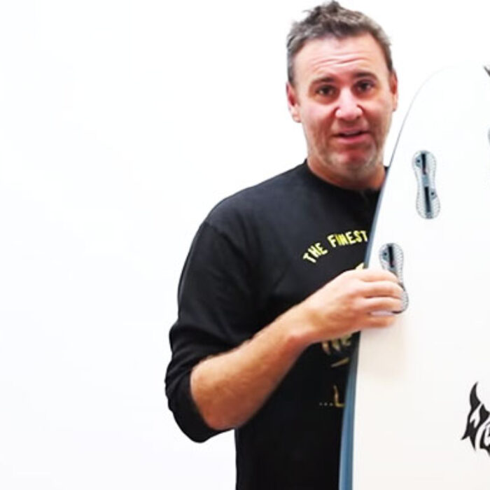 ...Lost Surfboards' Matt Biolos with the unreleased Puddle Jumper.