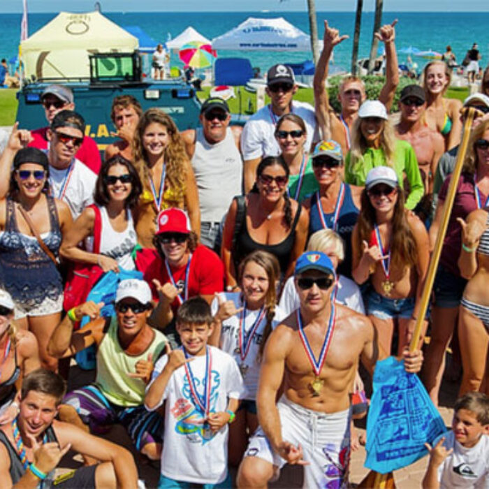 Everyone sharing the stoke down at Deerfield Beach, FL. Photo: Surfers for Autism