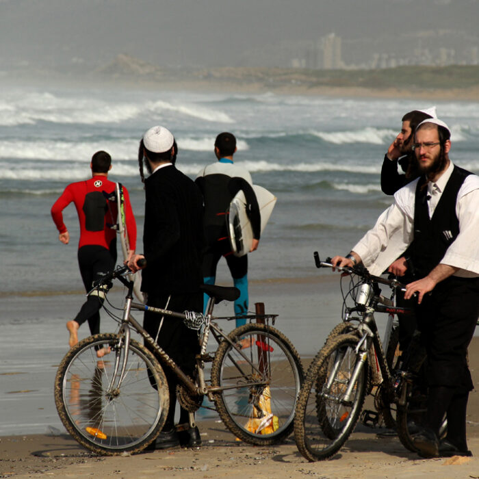 Surfing in Israel.