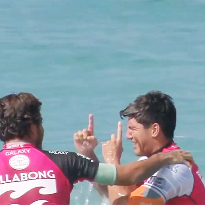 As the final horn sounded, that weight melted off, and the youngest world champion since Kelly Slater broke down. The beach erupted. An entire country erupted. And it's just the beginning.