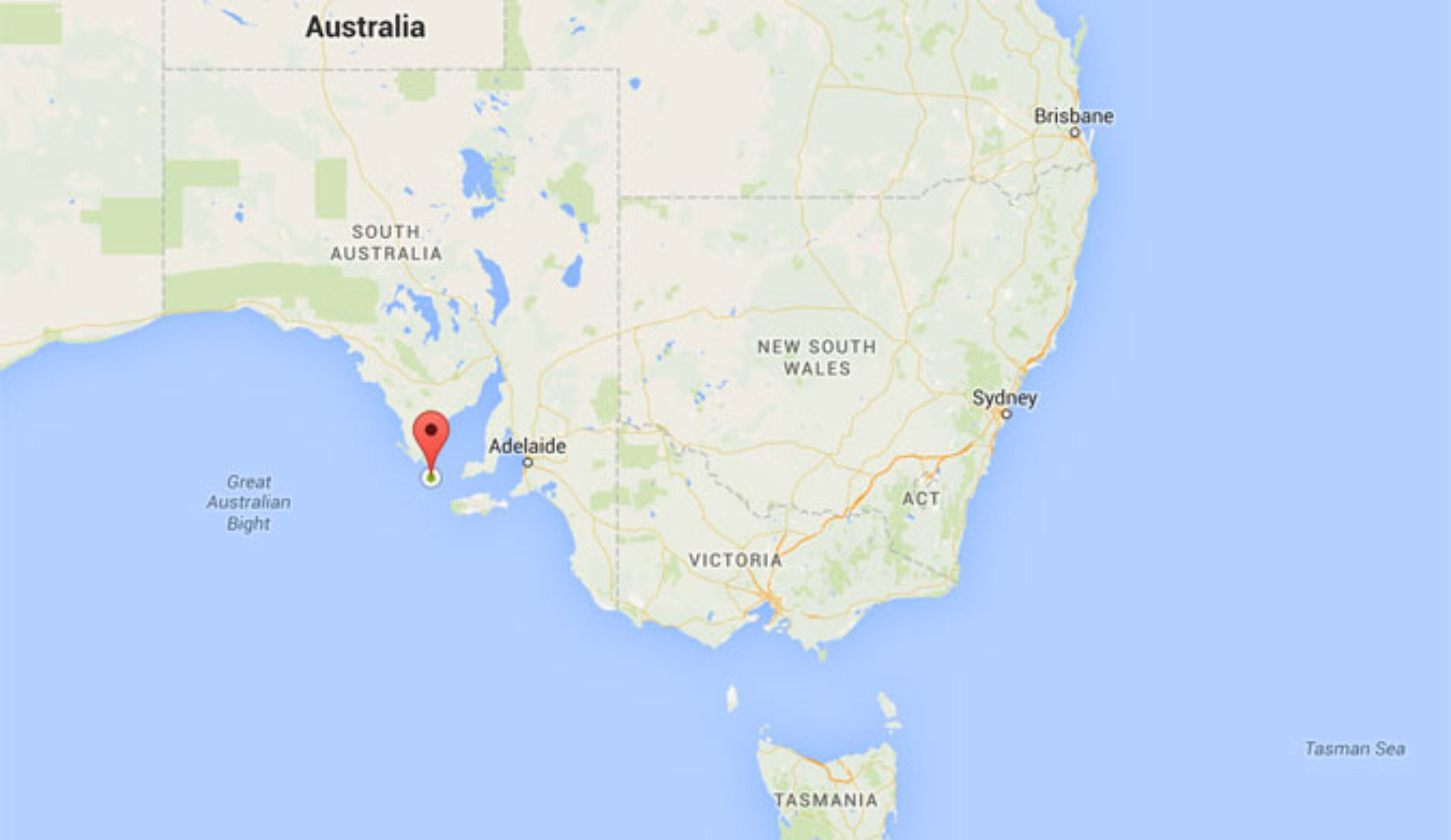 The spectacle took place off the North Neptune Islands off the coast of  South Australia. Image: Google Maps