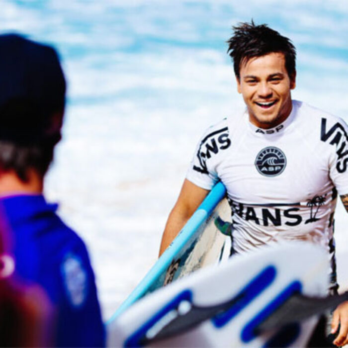 Keanu satisfied with his performance during the Vans Triple Crown of Surfing. Photos: WSL