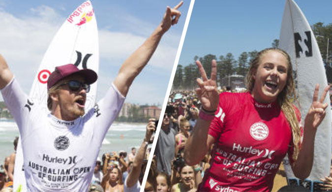 Hurley Australian Open of Surfing Kolohe ANdino Laura Enever