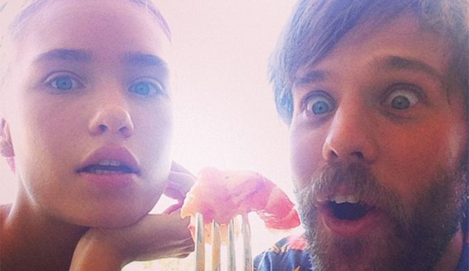 The happy couple enjoying some delicious prawns. Photo: Instagram/DannyClayton